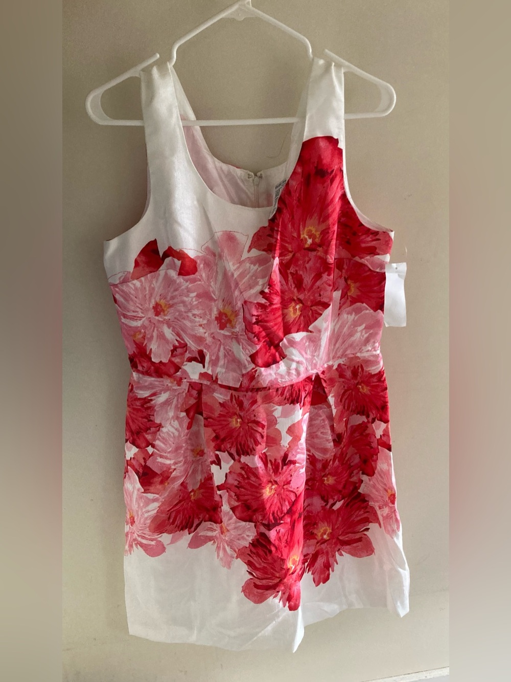 Studio One White Dress with Pink & Red Floral Design